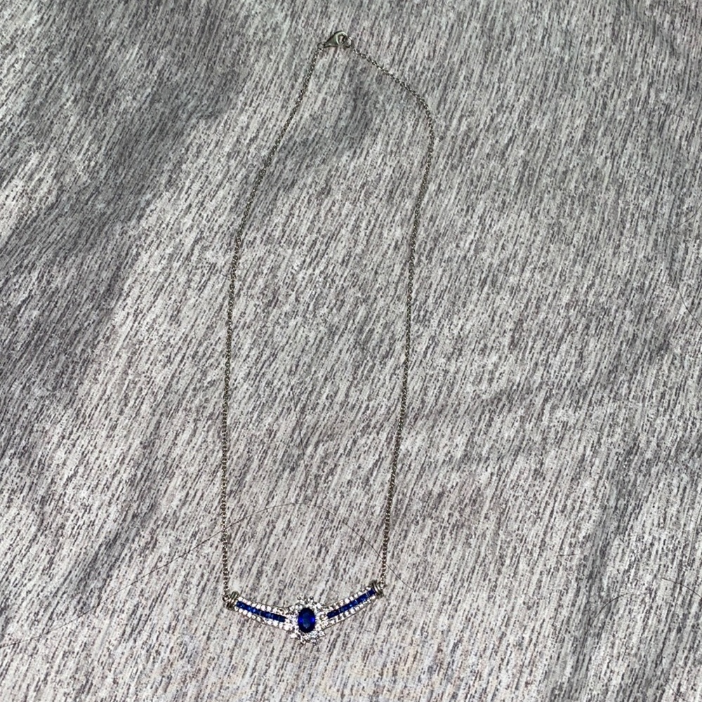 Sapphire and Cubic Zirconium Necklace